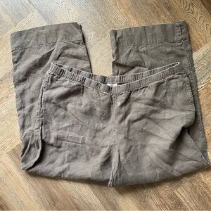 J. Jill Brown Linen Pants Extra Large Tall